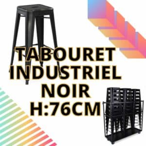 Tabouret Industriel Noir by ghlbe GHL EVENTS GHL EVENTS